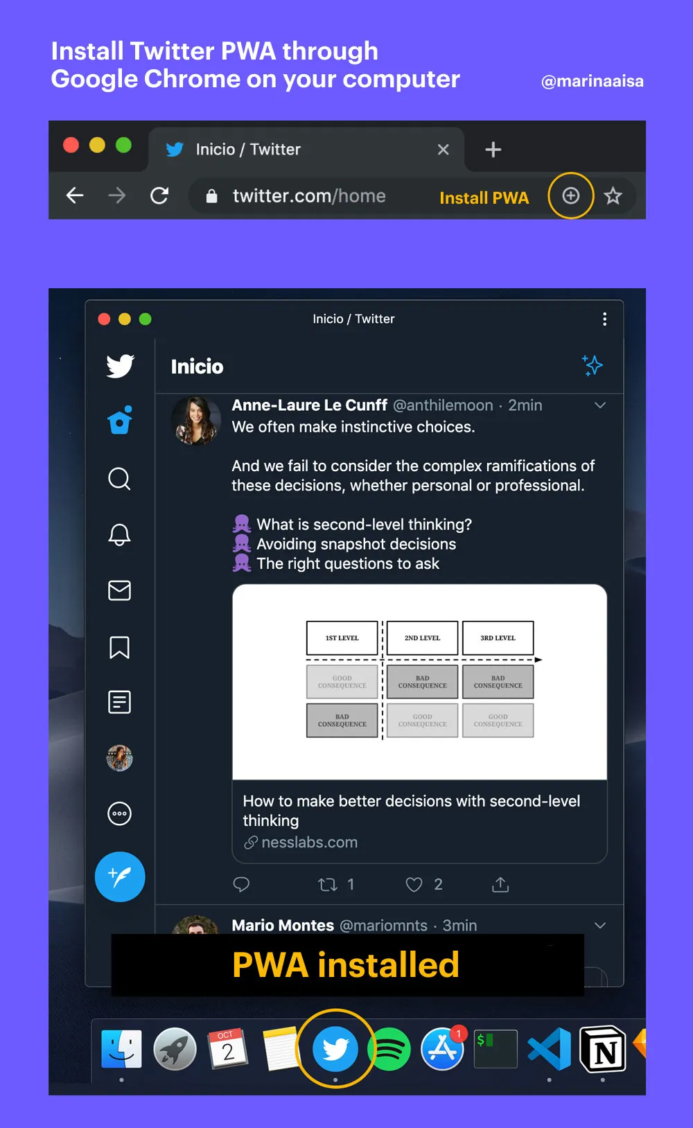Twitter PWA desktop