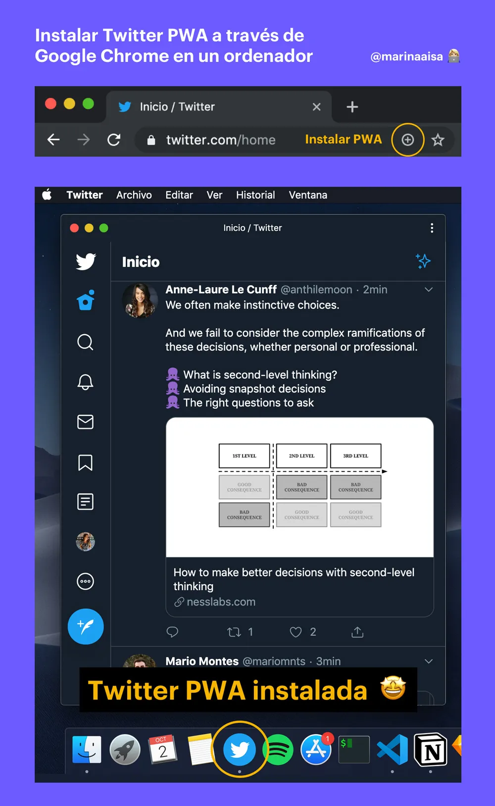 Twitter PWA escritorio